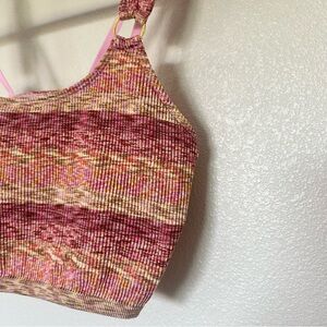 Aerie Pink and Multicolor Athletic Bra/Crop Top